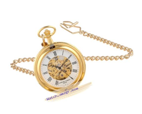 Charles-Hubert, Paris 3556 Gold-Plated Mechanical Pocket Watch
