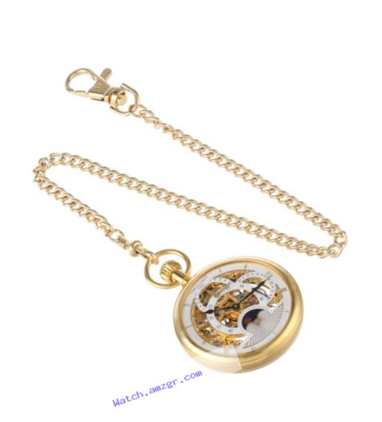Charles-Hubert, Paris Gold-Plated Dual Time Mechanical Pocket Watch