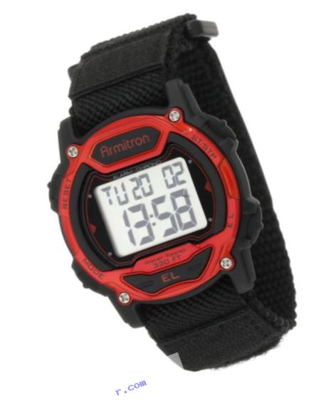 Armitron Sport Unisex 457004RED Silver-Tone and Red Accented Chronograph Digital Watch