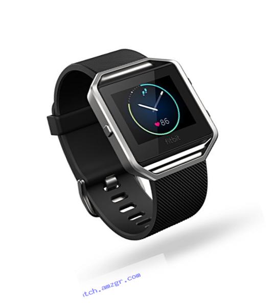 Fitbit Blaze Smart Fitness Watch, Black, Silver, Large (US Version)