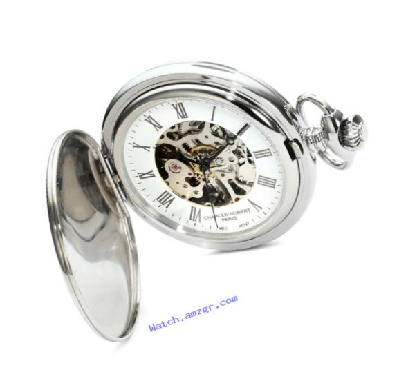 Charles-Hubert, Paris 3918 Premium Collection Stainless Steel Mechanical Pocket Watch