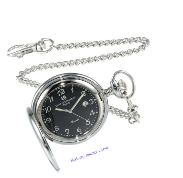 Charles-Hubert, Paris 3599-B Stainless Steel Quartz Pocket Watch