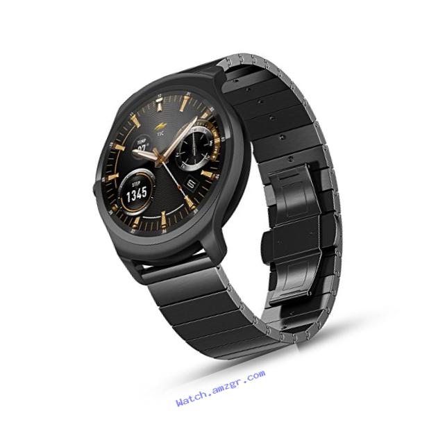Ticwatch 2 Classic 42mm Stainless Steel Smartwatch - Onyx - Unique Energy Saving Ticwear OS Compatible with Android  and iOS,Personal Assistant on your wrist.
