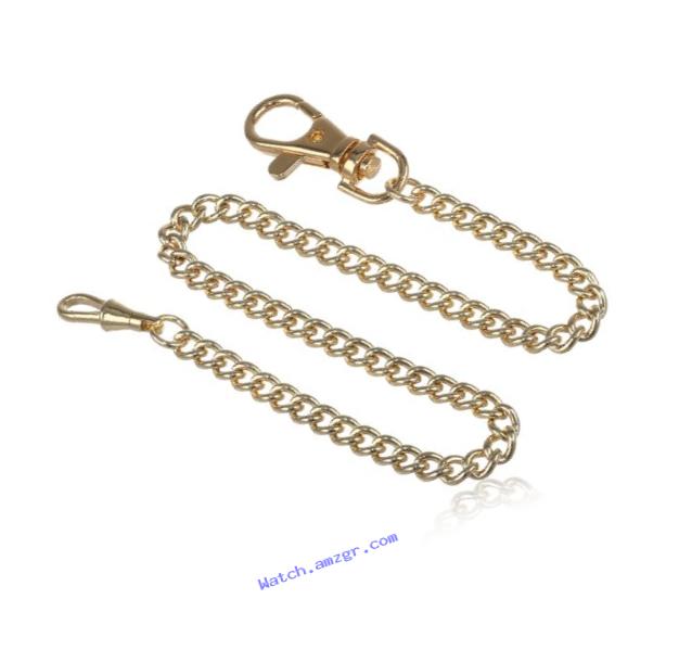 Charles-Hubert, Paris 3548-G Stainless Steel Gold-Plated Pocket Watch Chain