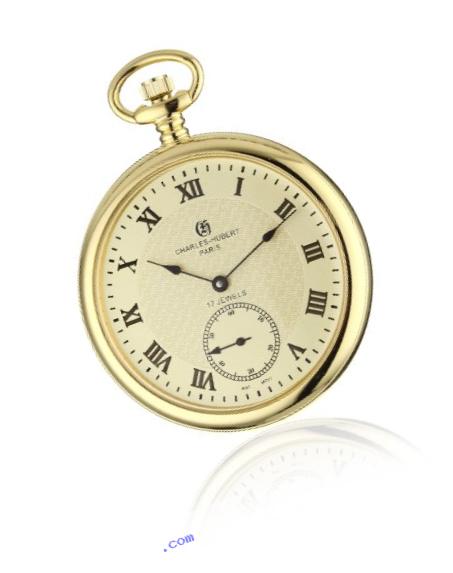 Charles-Hubert, Paris 3912-G Premium Collection Stainless Steel Pocket Watch